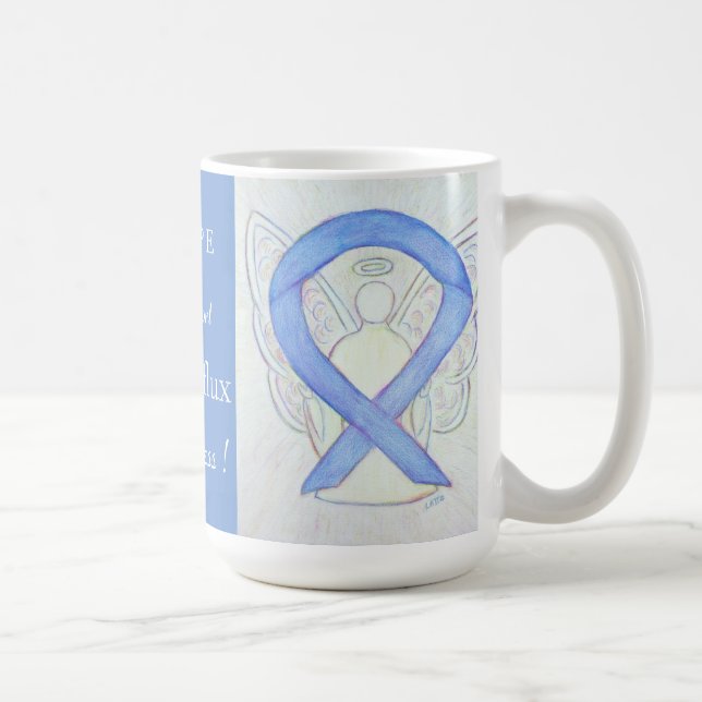 Caneca De Café Acid Reflux Sensibilização Ribbon Angel Custom Mug (Direita)