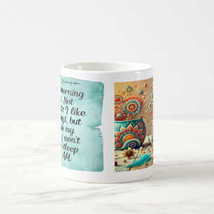 Caneca De Café Acidental de Manhã Pessoa Boho Clássico Floral