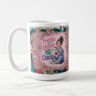 Caneca De Café Acionada por Caffeine & Chaos Mãe Mug
