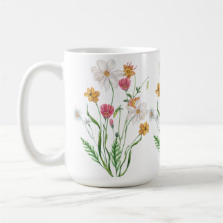 Caneca De Café Aço Inoxidável de Flor Silvestre Personalizado