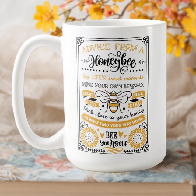 Caneca De Café Aconselhamento de uma Abelha de mel (Advice from a honeybee coffee mug)