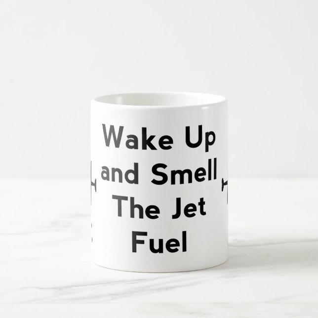 Caneca De Café Acordar e cheiro do Jet Fuel Aviation Mug (Centro)
