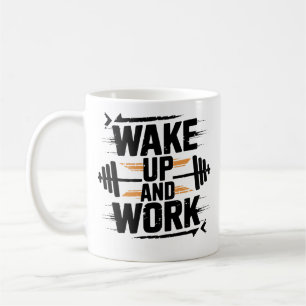 Caneca De Café Acordar e Trabalhar Motivação de Academia Implacáv