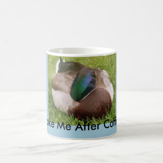 Caneca De Café Acordar-me depois do café Pato dormindo caneca