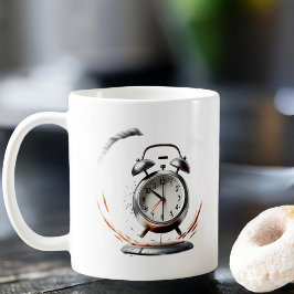 Caneca De Café Acordar para cima com o despertador de toque