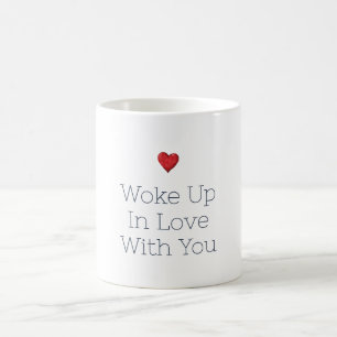 Caneca De Café Acordou Apaixonado Por Você Coração Vermelho