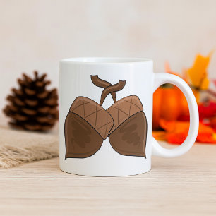 Caneca De Café Acorns Rustic Autumn Nature
