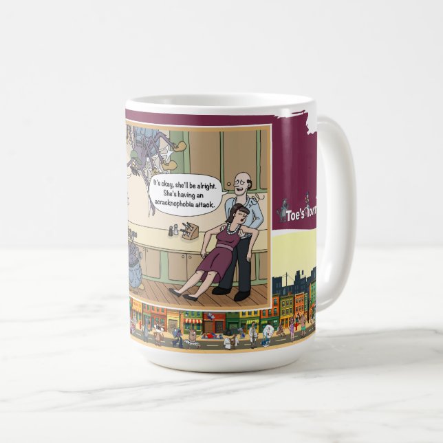 Caneca De Café Acracknophobia | Absurd Wordplay Humor Classic (Frente Esquerda)
