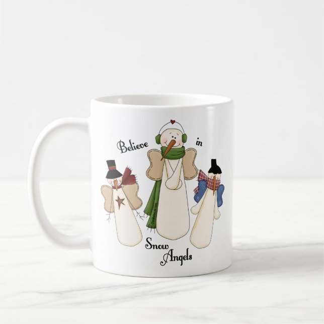 Caneca De Café Acredite em anjos da neve (Esquerda)