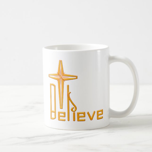 Caneca De Café Acredite em Christian (Direita)