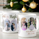 Caneca De Café Acredite em Magic 6 Lozenge Foto Arredondada Nova<br><div class="desc">Acredite na caneca de fotos mágicas para recém-casados, primeiro natal, como Sr. & Sra. - ou você pode personalizar o texto para qualquer um e qualquer ocasião. O design apresenta 6 fotos e texto totalmente editável para que você personalize o que quiser. Suas fotos são exibidas no formato de retrato...</div>