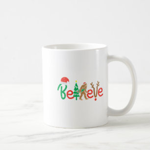 Caneca De Café Acredite em Papais noeis Bigfoot Sasquatch Reindee