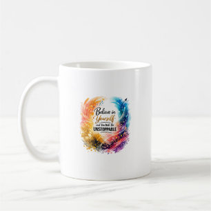 Caneca De Café Acredite em Si Mesmo Arte Abstrata Imparável