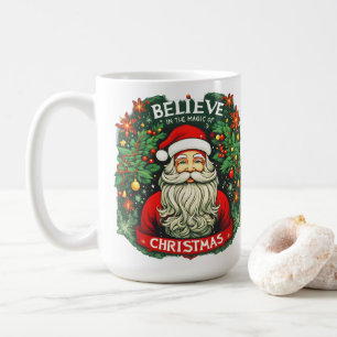 Caneca De Café Acredite na Mágica do Natal Festivo