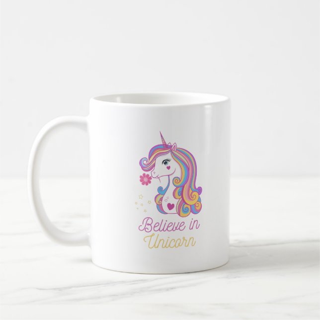 Caneca De Café Acredite No Unicórnio Mágico (Esquerda)