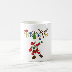 Caneca De Café Acredite, papai noel que golpeia uma pose