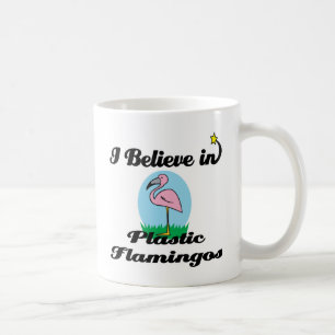 Caneca De Café acredito em flamingos plásticos
