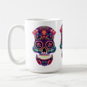 Caneca De Café Açúcar Crânio Bigode