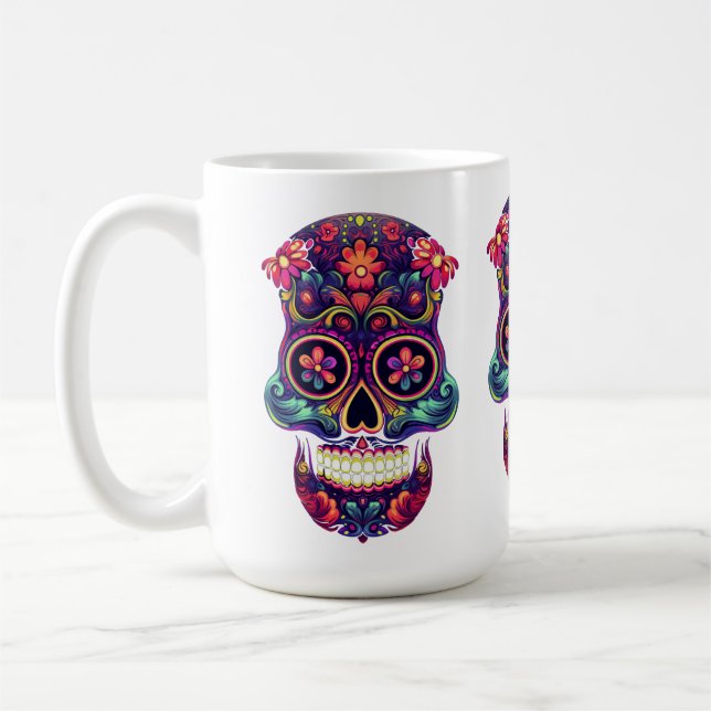 Caneca De Café Açúcar Crânio Bigode (Esquerda)