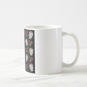Caneca De Café Açúcar Rockabilly RAB Caveiras de Açúcar Cerejas e