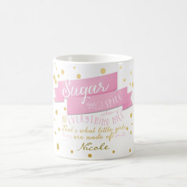 Caneca de Café Açúcar & Tempero Tudo Rosa & Dourad