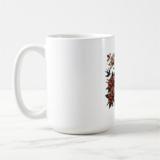 Caneca De Café Adaga de Gato Favorito da Mamãe Rosa Tatuagem Trad
