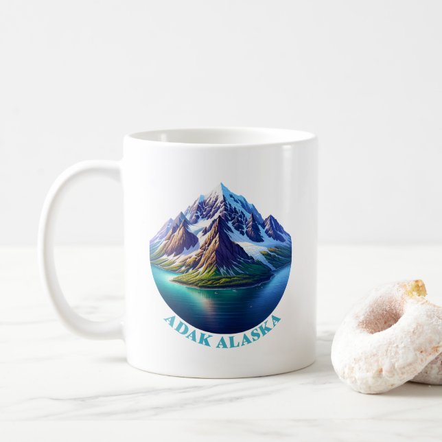 Caneca De Café Adak Alaska EUA (Com Donut)