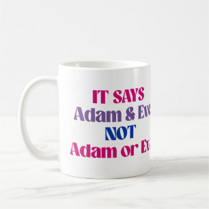 Caneca De Café Adam e Eve não Adão ou Eva