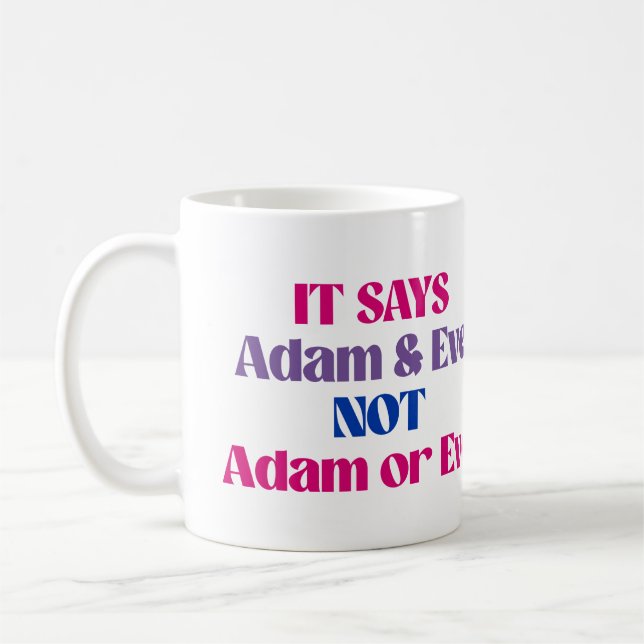 Caneca De Café Adão e Eva não Adão ou Eva (Esquerda)
