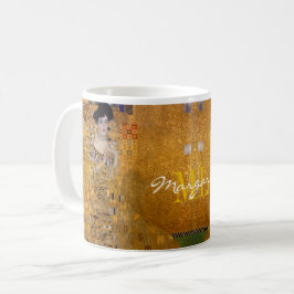 Caneca De Café Adele, Lady in Dourado por Gustav Klimt, Monogramm