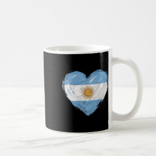 Caneca De Café Adepto do Coração da Bandeira da Argentina Futebol