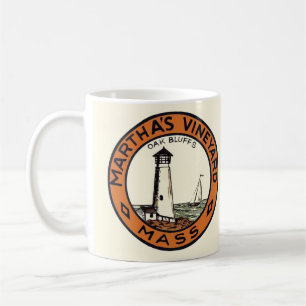 Caneca De Café Adesivo Círculo Martha's Vineyard