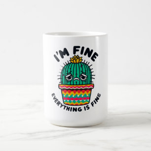 Caneca De Café Adesivo de Cactus Engraçado e Sarcástico - Estou B