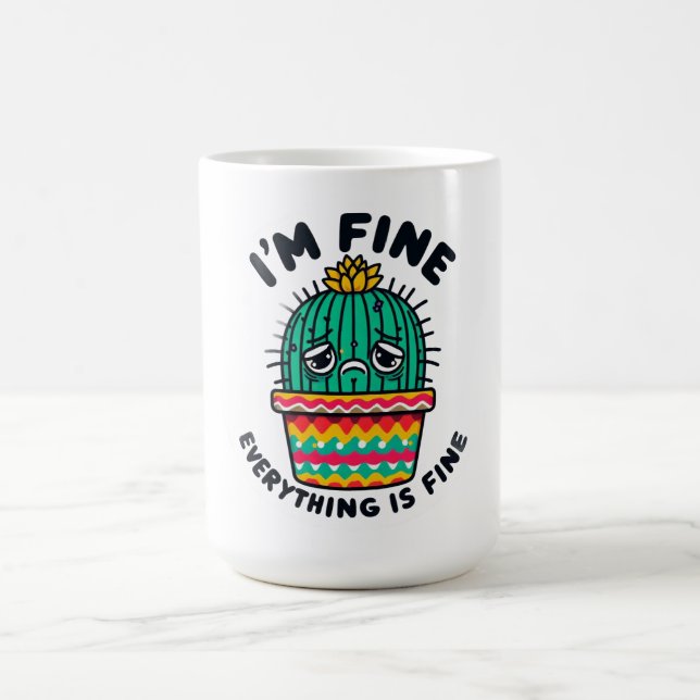 Caneca De Café Adesivo de Cactus Engraçado e Sarcástico - Estou B (Centro)
