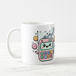 Caneca De Café Adesivo de Calculadora Financeira Pastel Kawaii pa