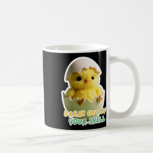 Caneca De Café Adesivo de Frango@Saia da Sua Concha