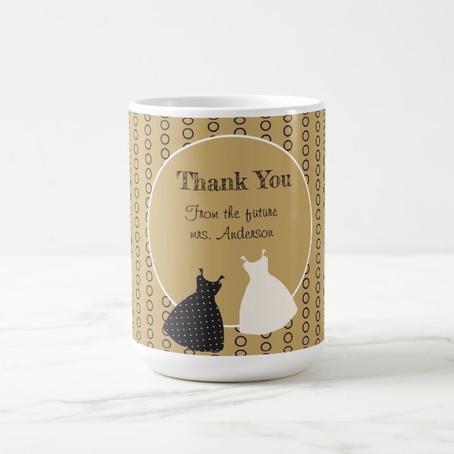 Caneca De Café Adesivo de Ilustração de Chá de Noiva Fofo (Centro)