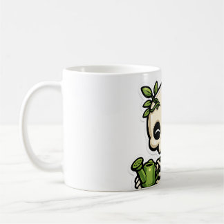 Caneca De Café Adesivo de Jardineiro Esqueleto Floral Kawaii Fofo