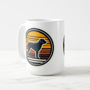 Caneca De Café Adesivo de Labrador Retriever Vintage Pôr do Sol R