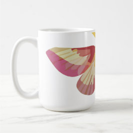 Caneca De Café Adesivo de Mariposa do Bordo Rósea