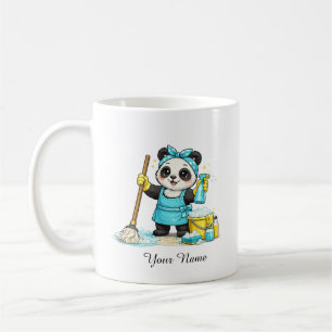 Caneca De Café Adesivo de Panda de Limpeza Kawaii Fofo
