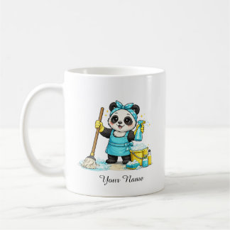 Caneca De Café Adesivo de Panda de Limpeza Kawaii Fofo