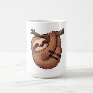 Caneca De Café Adesivo de Preguiça Preguiçosa – Humor Engraçado e