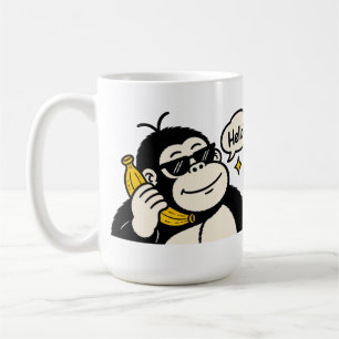 Caneca De Café Adesivo de telefone de banana de gorila engraçado