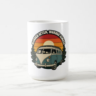 Caneca De Café Adesivo de Viagem de Van Retro Pôr do Sol Wanderlu