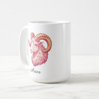 Caneca De Café Adesivo do Zodíaco Celestial de Áries - Arte Rosa