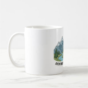 Caneca De Café Adesivo Explore a Natureza & Montanhas