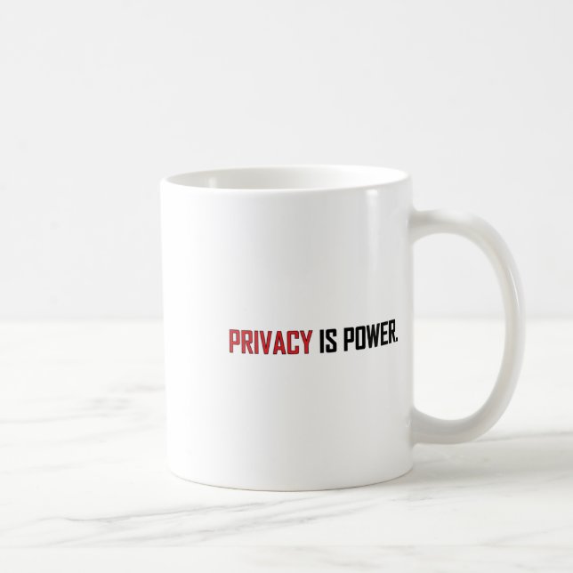 Caneca De Café Adesivo Privacidade É Poder  (Direita)