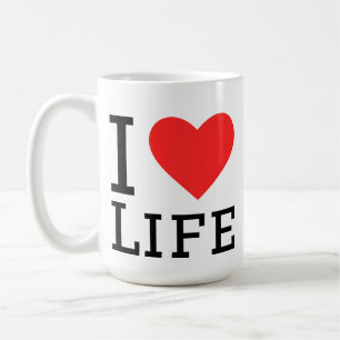 Caneca De Café Adesivo quadrado Eu amo a vida