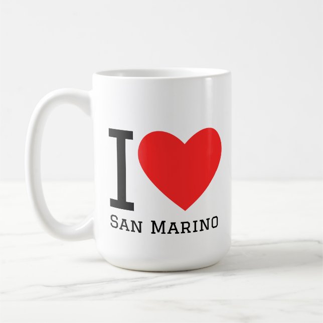 Caneca De Café Adesivo quadrado Eu amo San Marino (Esquerda)